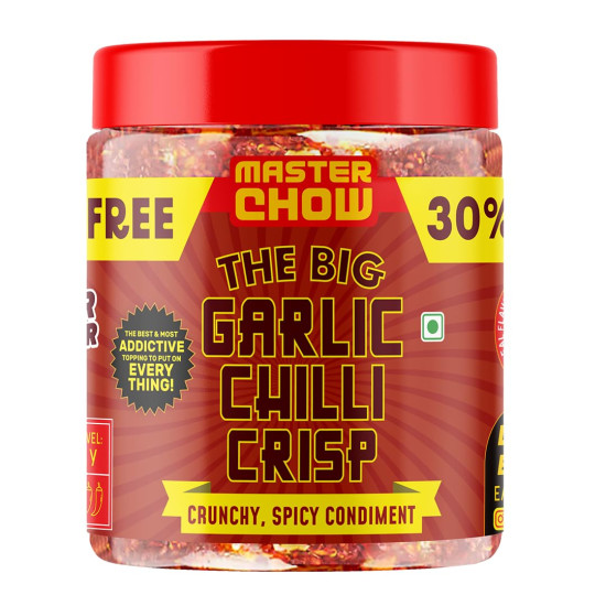 MasterChow Chilli Garlic Crisp - 30% Extra with Sichuan Peppercorns