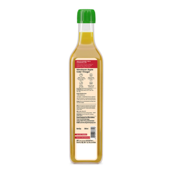 Zandu Himalayan Apple Cider Vinegar| Goodness of 2x Mother of Vinegar| Sourced from Himalayan Farms| Raw, Unfiltered & Unpasteurized Ayurvedic ACV 500ml