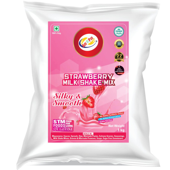 Am 2 Pm - Premium Silky Smoothy Strawberry Milkshake Mix - Instant Premix Drink