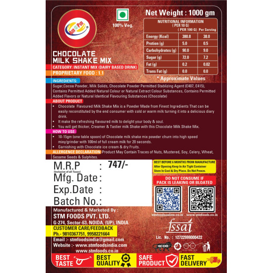 Am 2 Pm Chocolate Milkshake Mix - Premium Silky Smooth
