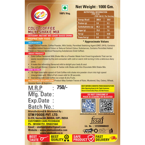 Am 2 Pm Premium Silky Smoothy Milk Shake Mix - Cold Coffee Flavor