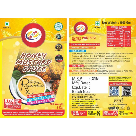 Am 2 Pm Honey Mustard Sauce - Tangy & Sweet Dressing