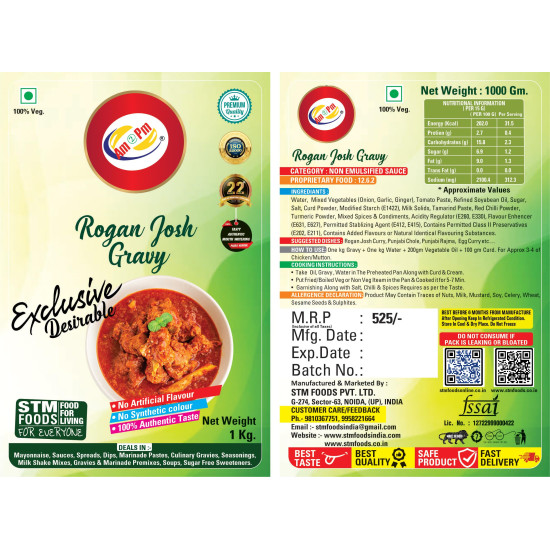 Am 2 Pm Rogan Josh Gravy - Ready To Cook Curry Paste 1 kg