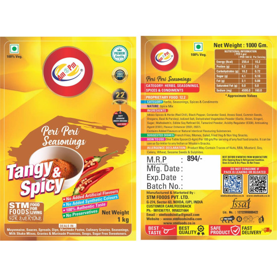 Am 2 Pm Peri-Peri Seasoning 1kg - Exotic Multi-purpose Spice Mix