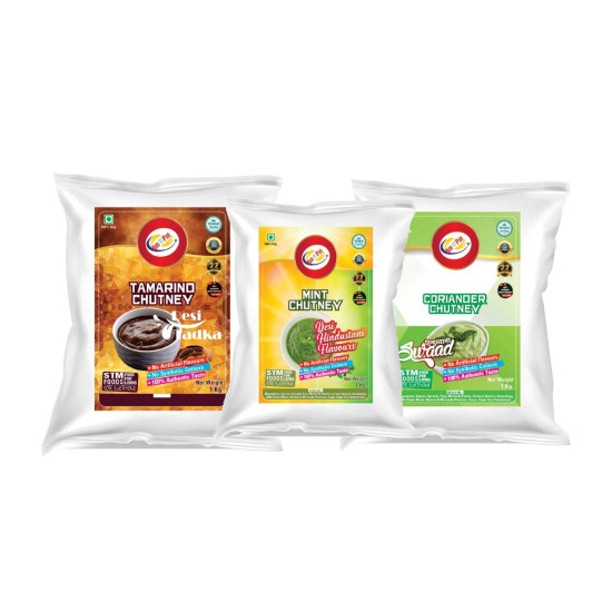 Am 2 Pm Mint, Coriander, Tamarind Powder - Fresh Mint Leaf Powder, 1KG Pack of 3