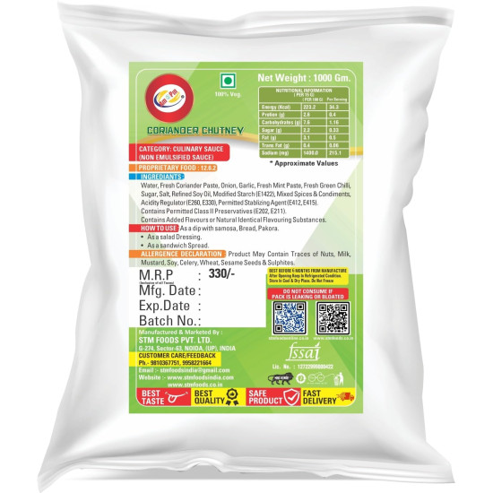 Am 2 Pm Mint, Coriander, Tamarind Powder - Fresh Mint Leaf Powder, 1KG Pack of 3