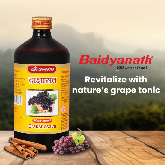 Baidyanath Drakshasava 450ml | Helps to Preserve the Strength | Effective Solution for Loss of Appetite, Tiredness, Restlessness