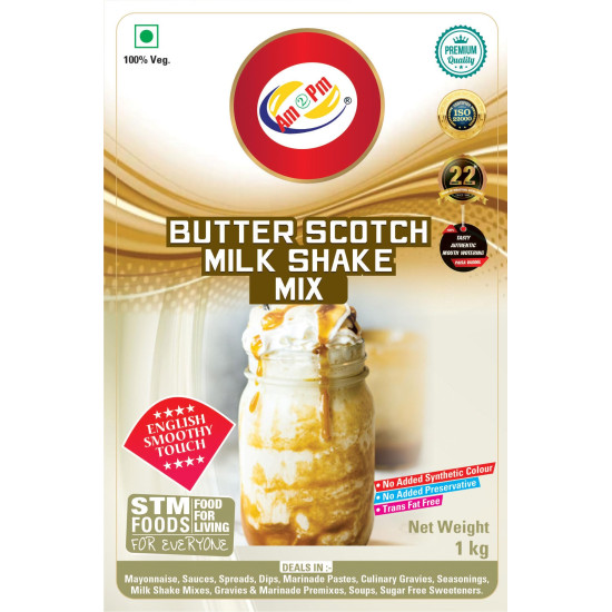 Am 2 Pm Premium Silky Smoothy Milk Shake Mix - Butterscotch & Strawberry Delight