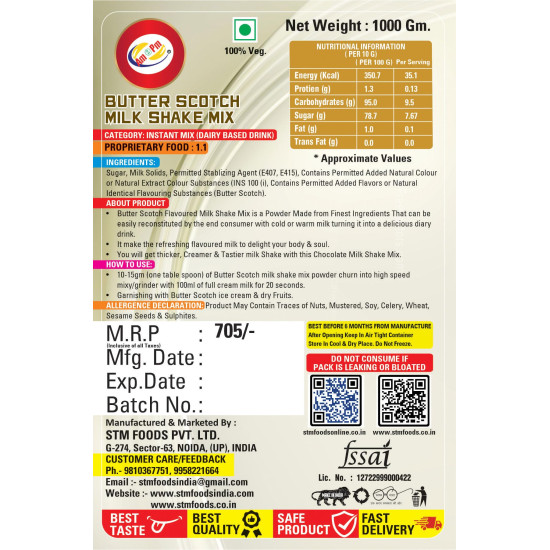 Am 2 Pm Premium Silky Smoothy Milk Shake Mix - Butterscotch & Strawberry Delight
