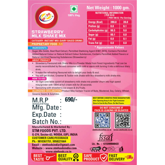 Am 2 Pm Premium Silky Smoothy Milk Shake Mix - Butterscotch & Strawberry Delight