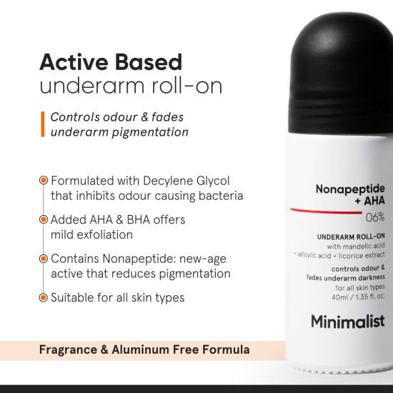 Minimalist Underarm Roll On Deodorant - Odour Control & Skin Brightening