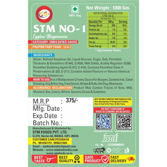 Am 2 Pm Eggless Mayonnaise - Extra Creamy & Delicious