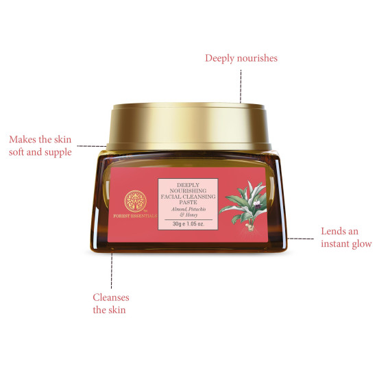 Forest Essentials Facial Cleansing Paste - Almond Pistachio & Honey for Dry Skin