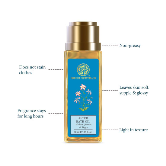 Forest Essentials After Bath Oil Madurai Jasmine & Mogra - Ayurvedic Scented Natural Oil