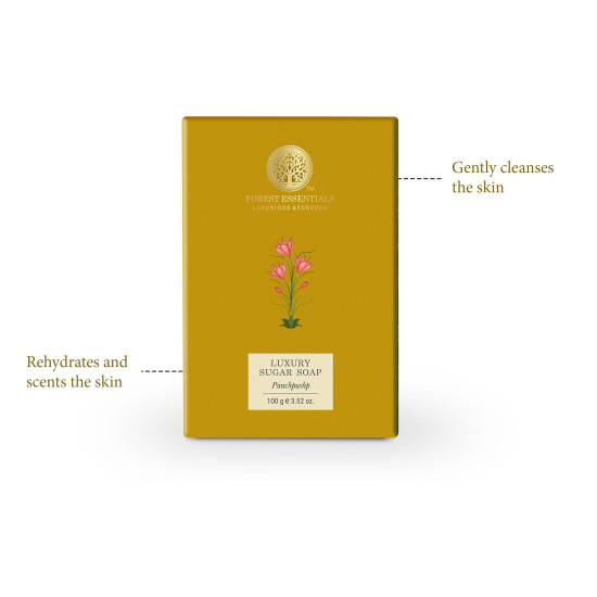 Forest Essentials Luxury Sugar Soap Panchpushp - Ayurvedic Organic Bath Soap