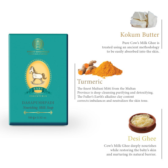 Forest Essentials Dasapushpadi Nourishing Milk Soap - Natural & Ayurvedic Baby Soap