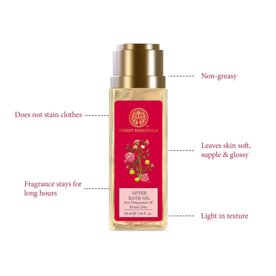 Forest Essentials After Bath Oil Iced Pomegranate & Kerala Lime - Ayurvedic Nourishment