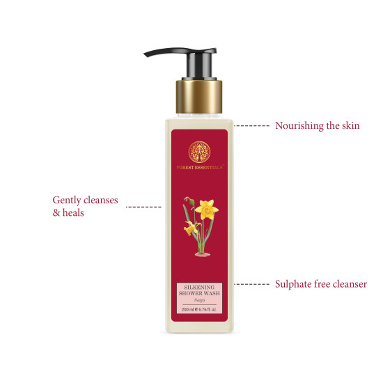 Forest Essentials Silkening Shower Wash Nargis - Ayurvedic Natural Body Wash