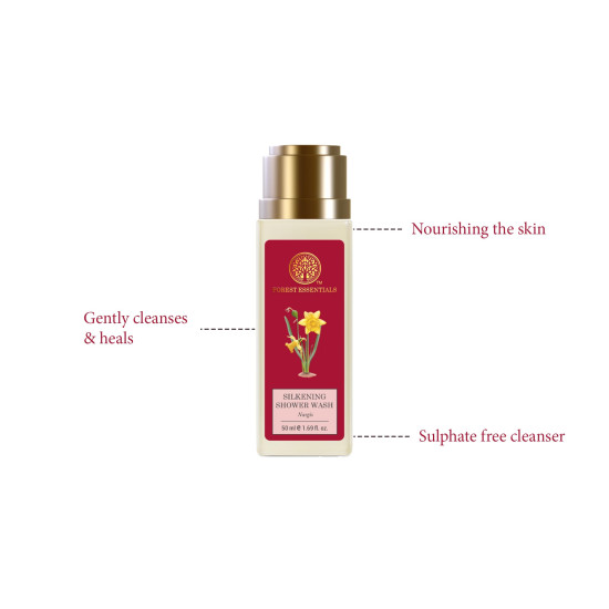 Forest Essentials Silkening Shower Wash Nargis - Ayurvedic Natural Body Wash