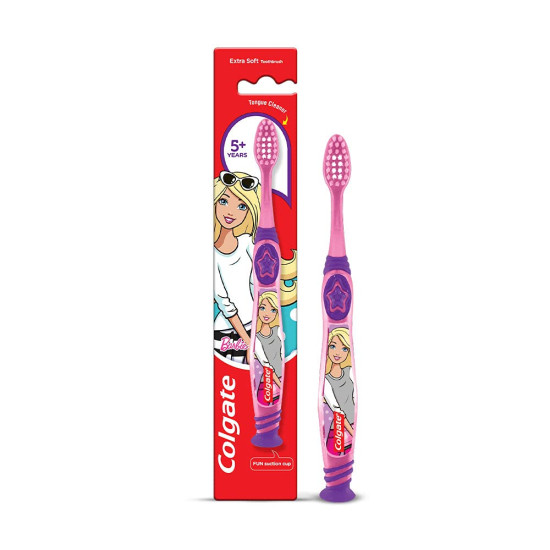 Colgate Batman Anticavity Toothpaste & Barbie Manual Toothbrush - Fun Oral Care for Kids