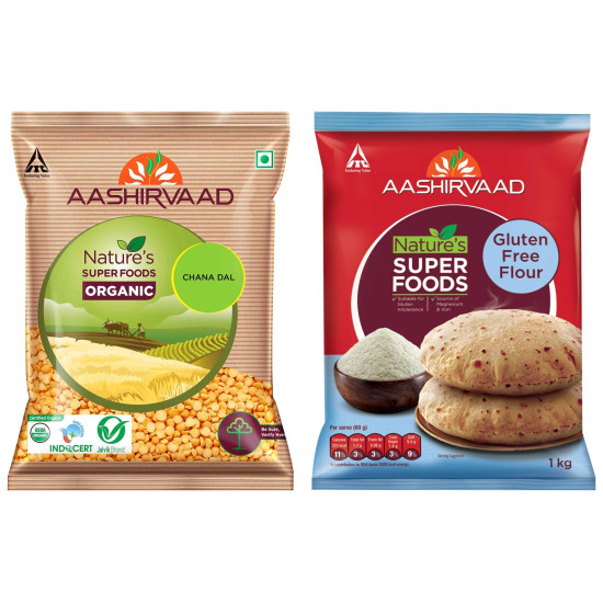 Aashirvaad Nature's Super Foods Organic Chana Dal & Gluten Free Flour - Nutritious & Healthy