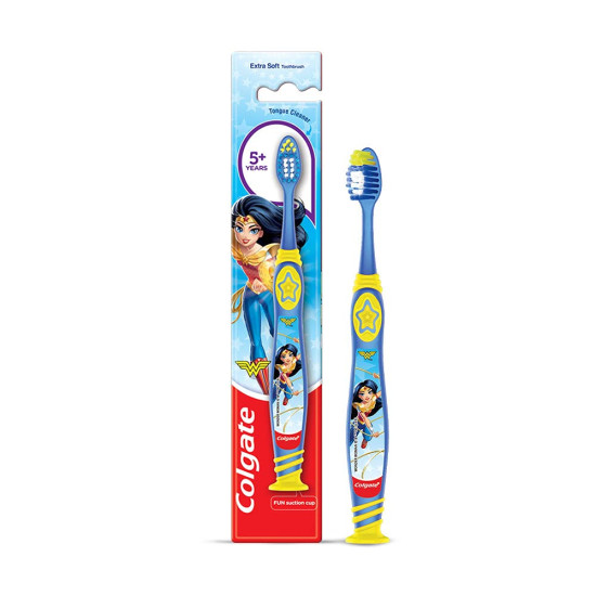 Colgate Batman Anticavity Toothpaste & Wonder Woman Toothbrush - Fun Dental Care for Kids