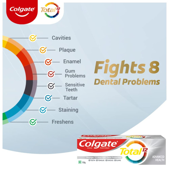 Colgate Visible White O2 Manual Toothbrush & Total Toothpaste - Advanced Oral Care