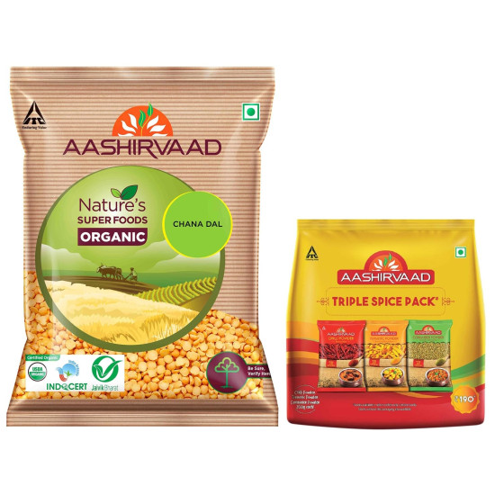 Aashirvaad Organic Chana Dal & Spices Combo - Quality & Tradition