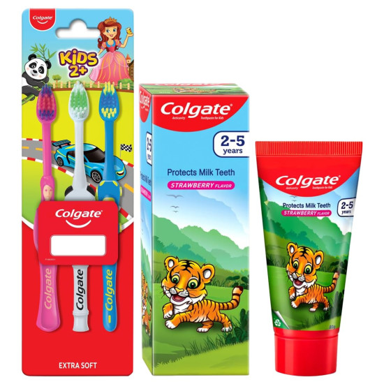 Colgate Kids Anticavity Toothpaste & Manual Toothbrush Set - Gentle Oral Care for Ages 2-5