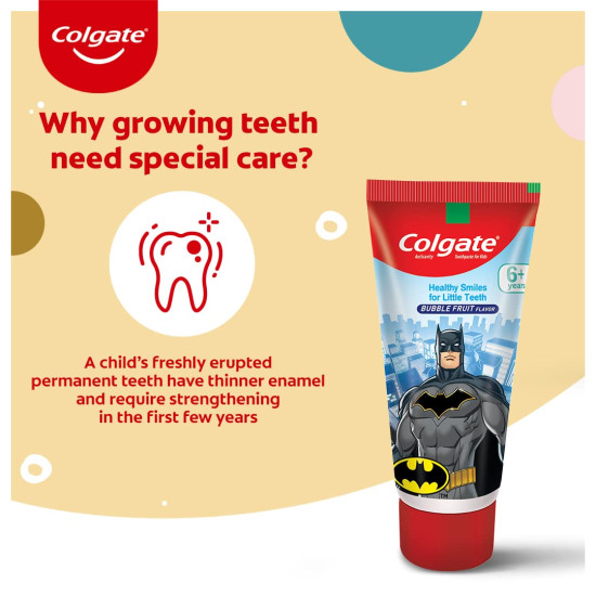 Colgate Batman Anticavity Toothpaste & Colgate ZigZag Manual Toothbrush - Complete Oral Care
