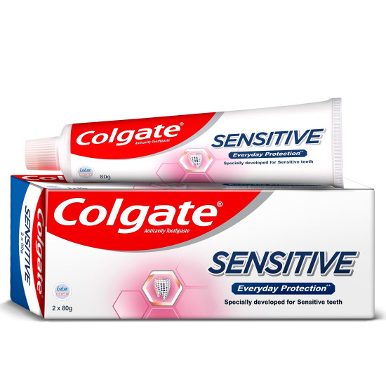 Colgate Sensitive Everyday Protection Toothpaste & Soft Bristles Toothbrush - Clinically Proven Relief