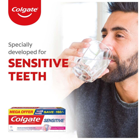 Colgate Sensitive Everyday Protection Toothpaste & Soft Bristles Toothbrush - Clinically Proven Relief