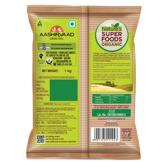 Aashirvaad Organic Urad Dal Split & Chana Dal - Quality and Nutrition