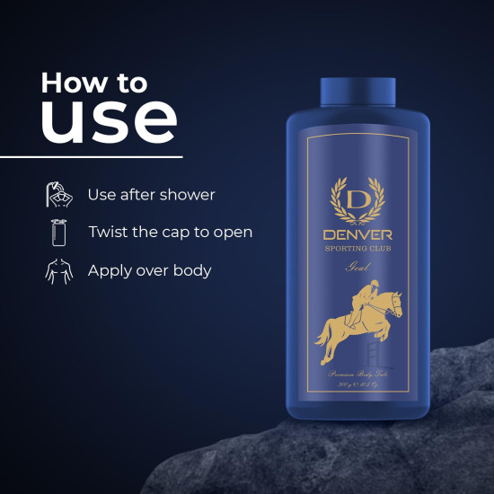 DENVER Goal Talc - 300GM | Scented Talcum Powder for Men