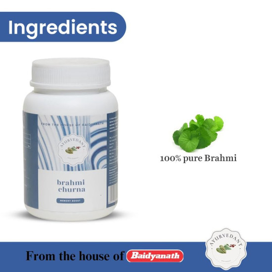 Baidyanath Ayurvedant Brahmi Churan (100 GM) - Brain Supplement for Improved Cognition, Mood Enhancement, and Restlessness Relief