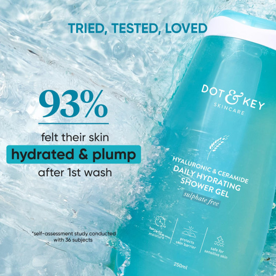 Dot & Key Hyaluronic & Ceramides Daily Hydrating Shower Gel - Sulphate-Free & Non-Drying
