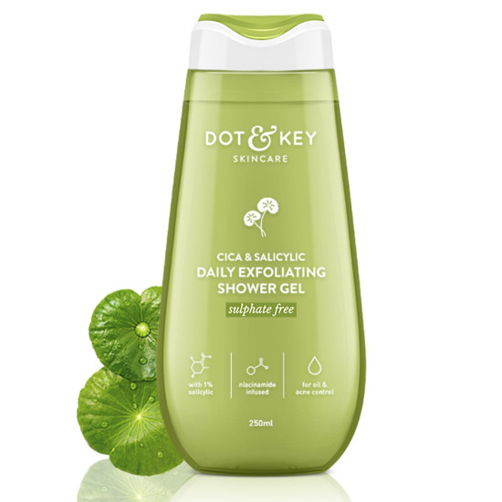 Dot & Key Cica & 1% Salicylic Daily Exfoliating Shower Gel - Acne Control & Skin Smoothness