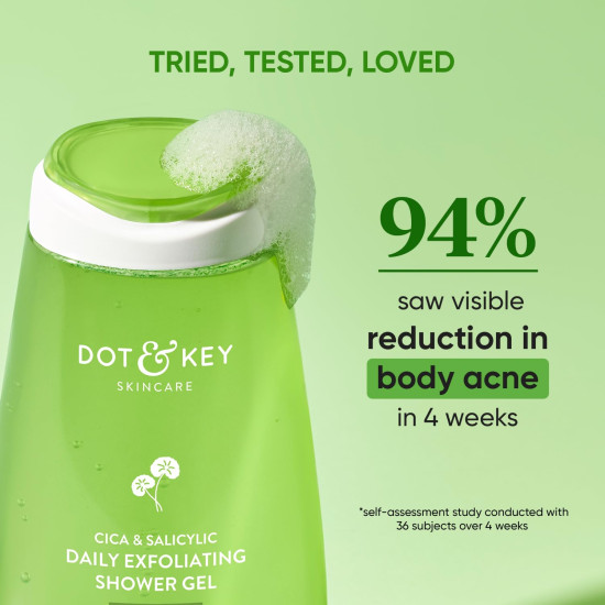 Dot & Key Cica & 1% Salicylic Daily Exfoliating Shower Gel - Acne Control & Skin Smoothness