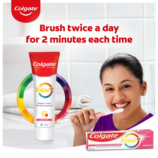 Colgate Total Sensitive Anti-Germ Protection Toothpaste - 120g, World's No. 1 Germ-fighting Toothpaste