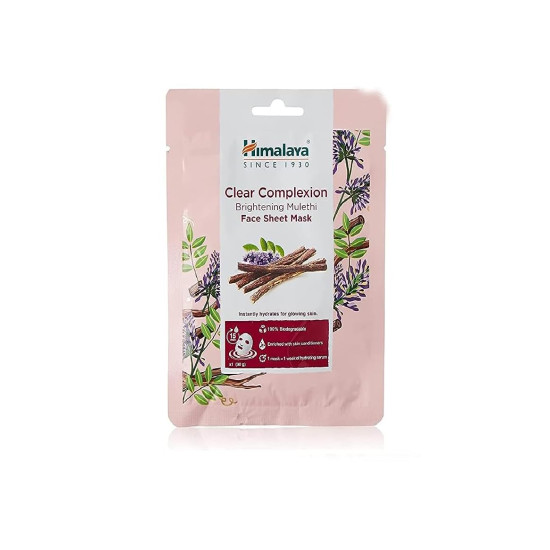 Himalaya Clear Complexion Brightening Mulethi Face Sheet Mask 30g - Radiant Skin