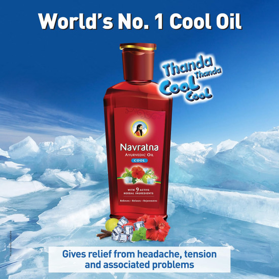 Navratna Ayurvedic Oil Cool 90ml - Unique Herbal Blend for Relaxation