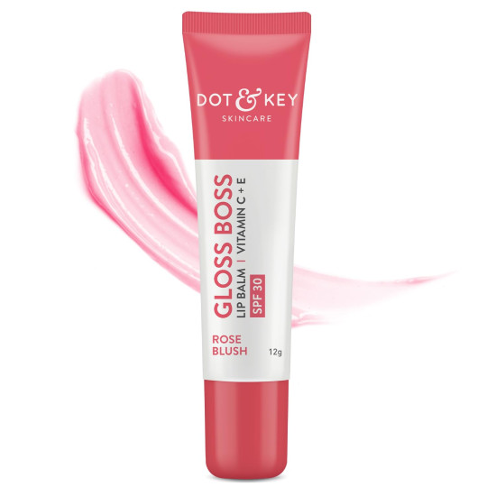 DOT & KEY Rose Blush Tinted Lip Balm - Lightweight & Non-Sticky with SPF 30