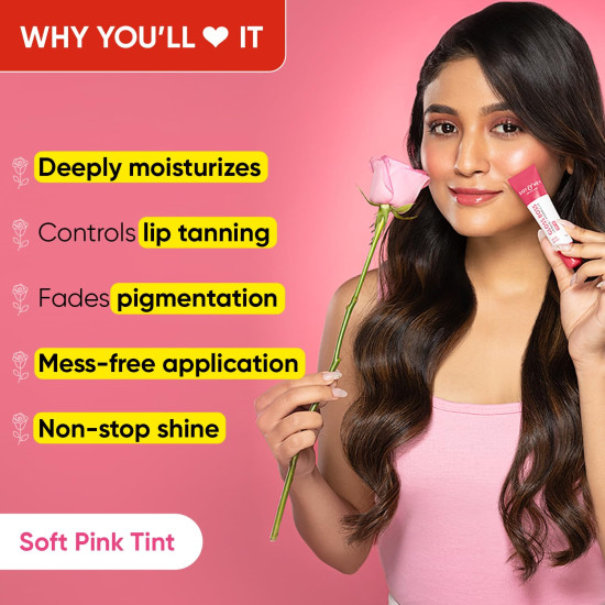 DOT & KEY Rose Blush Tinted Lip Balm - Lightweight & Non-Sticky with SPF 30