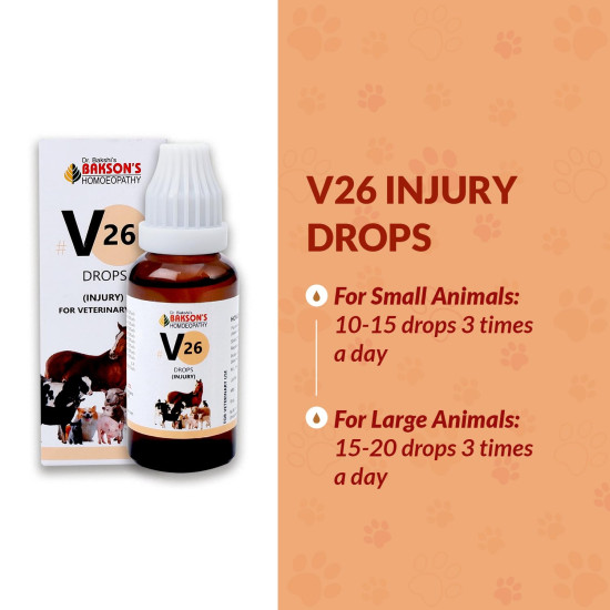 Bakson Veterinary V-26 Injury Drops - Effective Animal Care
