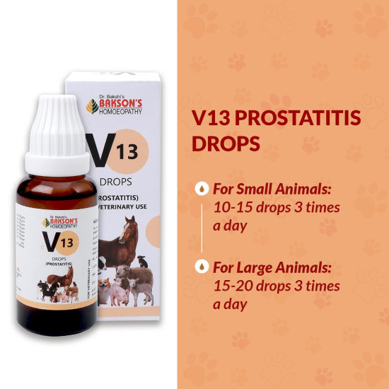 Bakson Veterinary V-13 Prostatitis Drops - Effective Pet Care Solution
