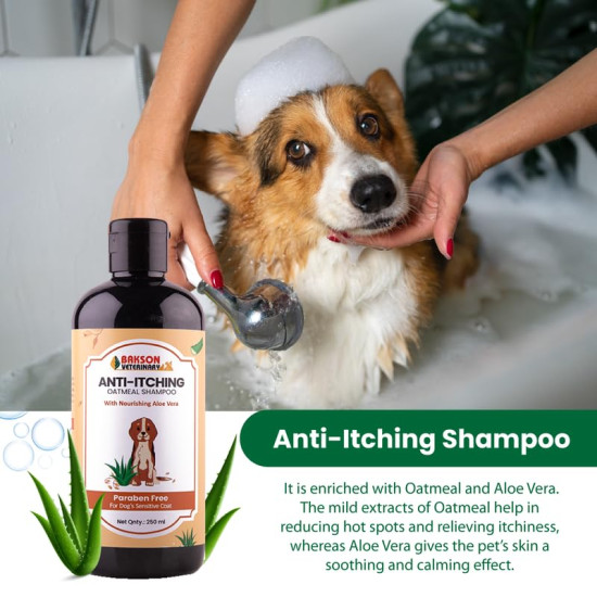 Bakson Veterinary Anti Itching Oatmeal Shampoo - Soothes Itchy Skin