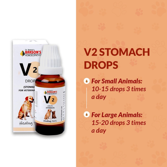 Bakson Veterinary V-2 Stomach Drops 30ML - Effective Digestive Care