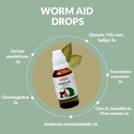 Bakson Veterinary Worm Aid Drops 30 ML - Effective Deworming Solution