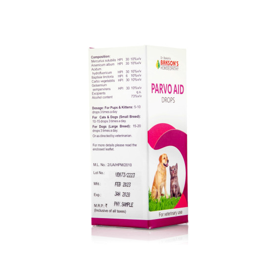 Bakson Veterinary Parvo Aid Drops - Effective Pet Care Solution