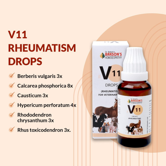 Bakson Veterinary V-11 Rheumatism Drops - Natural Relief for Pets